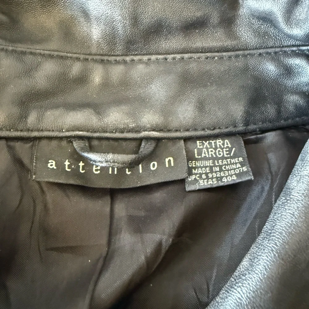 ATTENTION Zip Up Fitted Leather Jacket - Picture 4 of 4